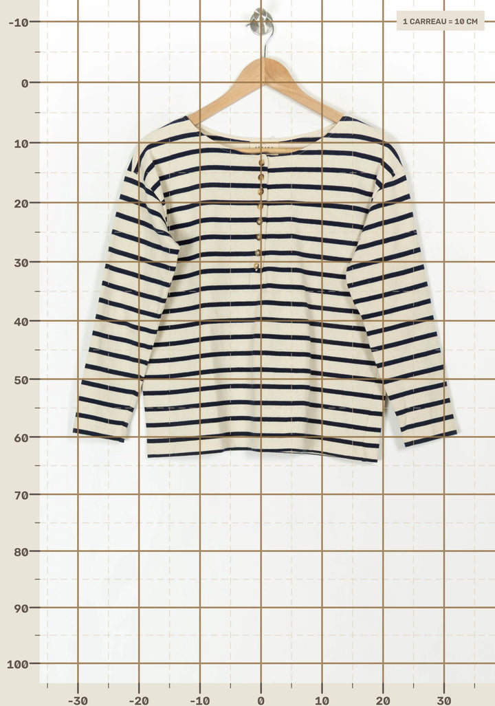 Marinière Écrue et Bleue - Taille XS/34 de la marque Sézane | PARAD121252 - Vendu par Paradigme - Image 4