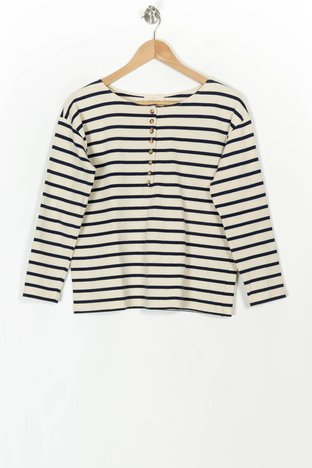 Marinière Écrue et Bleue - Taille XS/34 de la marque Sézane | PARAD121252 - Vendu par Paradigme - Image 2