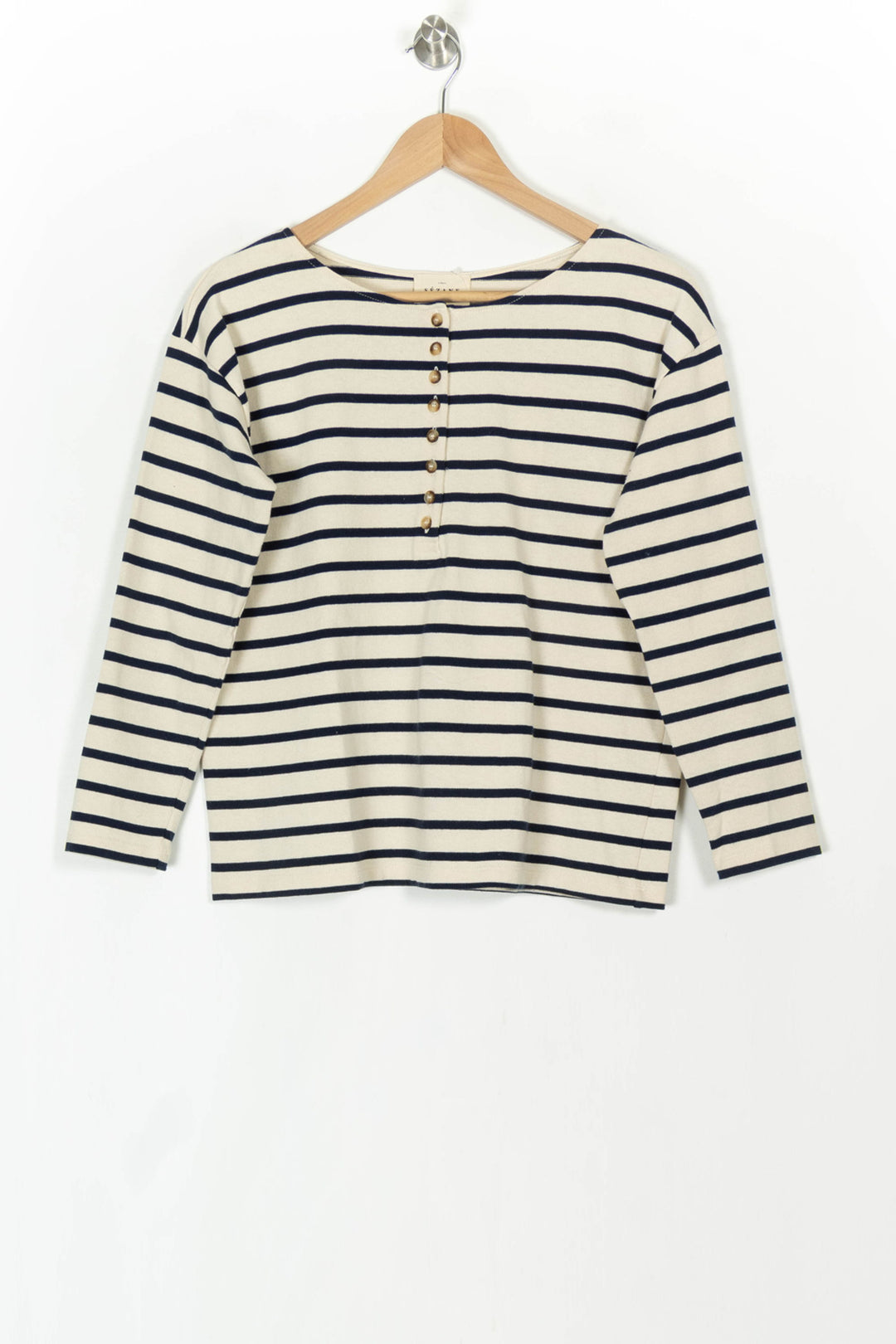 Marinière Écrue et Bleue - Taille XS/34 de la marque Sézane | PARAD121252 - Vendu par Paradigme - Image 2