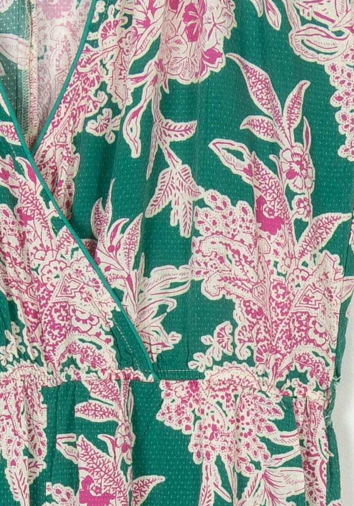 Combinaison Verte et Rose - Taille S/36 de la marque La Fée Maraboutée | PARAD121253 - Vendu par Paradigme - Image 3