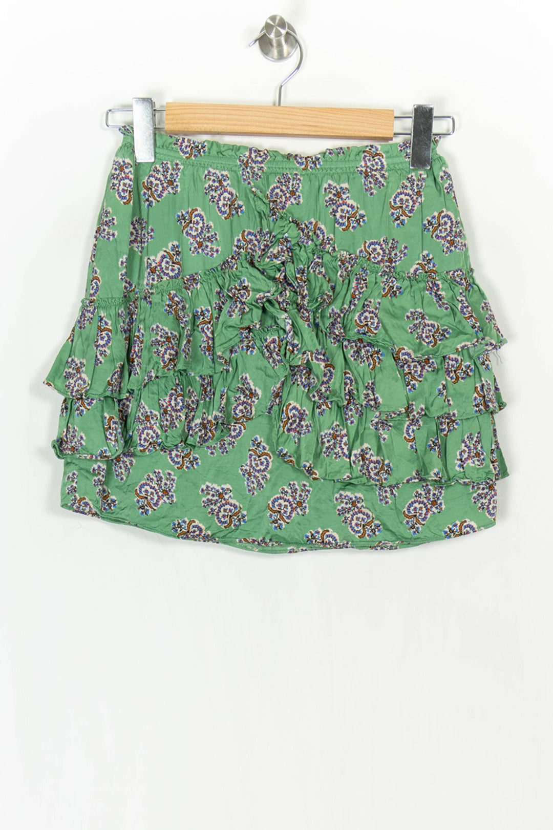 Jupe Volantée Verte à Motifs - Taille XS/34 de la marque Bérénice | PARAD121255 - Vendu par Paradigme - Image 5