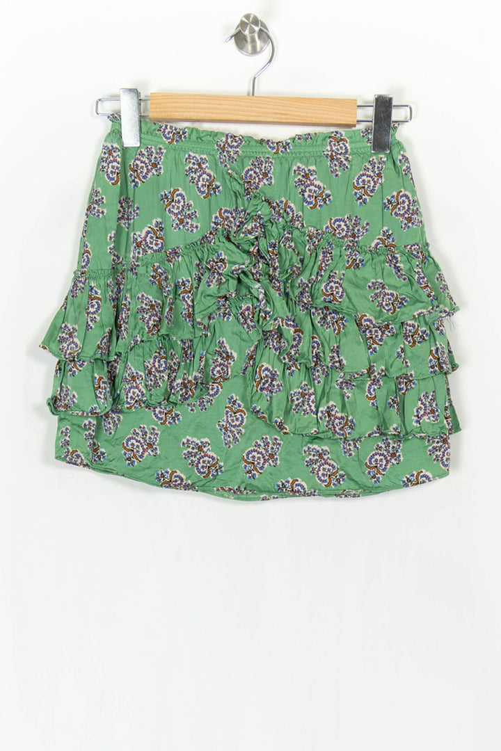Jupe Volantée Verte à Motifs - Taille XS/34 de la marque Bérénice | PARAD121255 - Vendu par Paradigme - Image 5