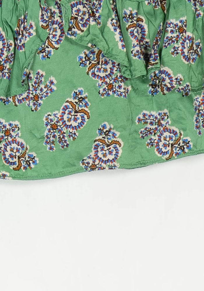 Jupe Volantée Verte à Motifs - Taille XS/34 de la marque Bérénice | PARAD121255 - Vendu par Paradigme - Image 3
