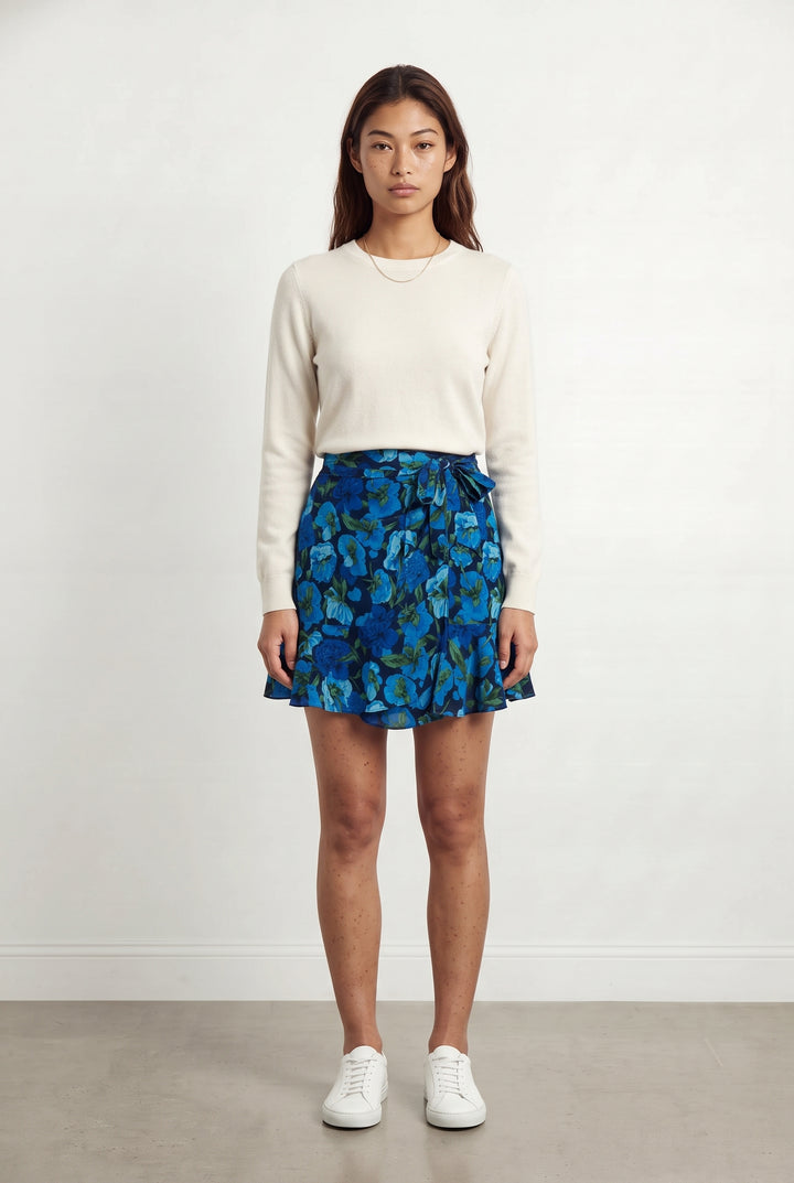 Jupe Fleurie Bleue et Verte - Taille S/36 de la marque The Kooples | PARAD121256 - Vendu par Paradigme - Image 1