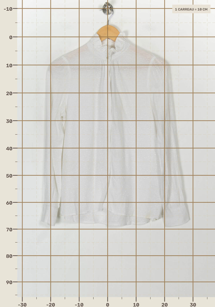 Blouse Blanche - Taille S/36 de la marque Caroll | PARAD121262 - Vendu par Paradigme - Image 4