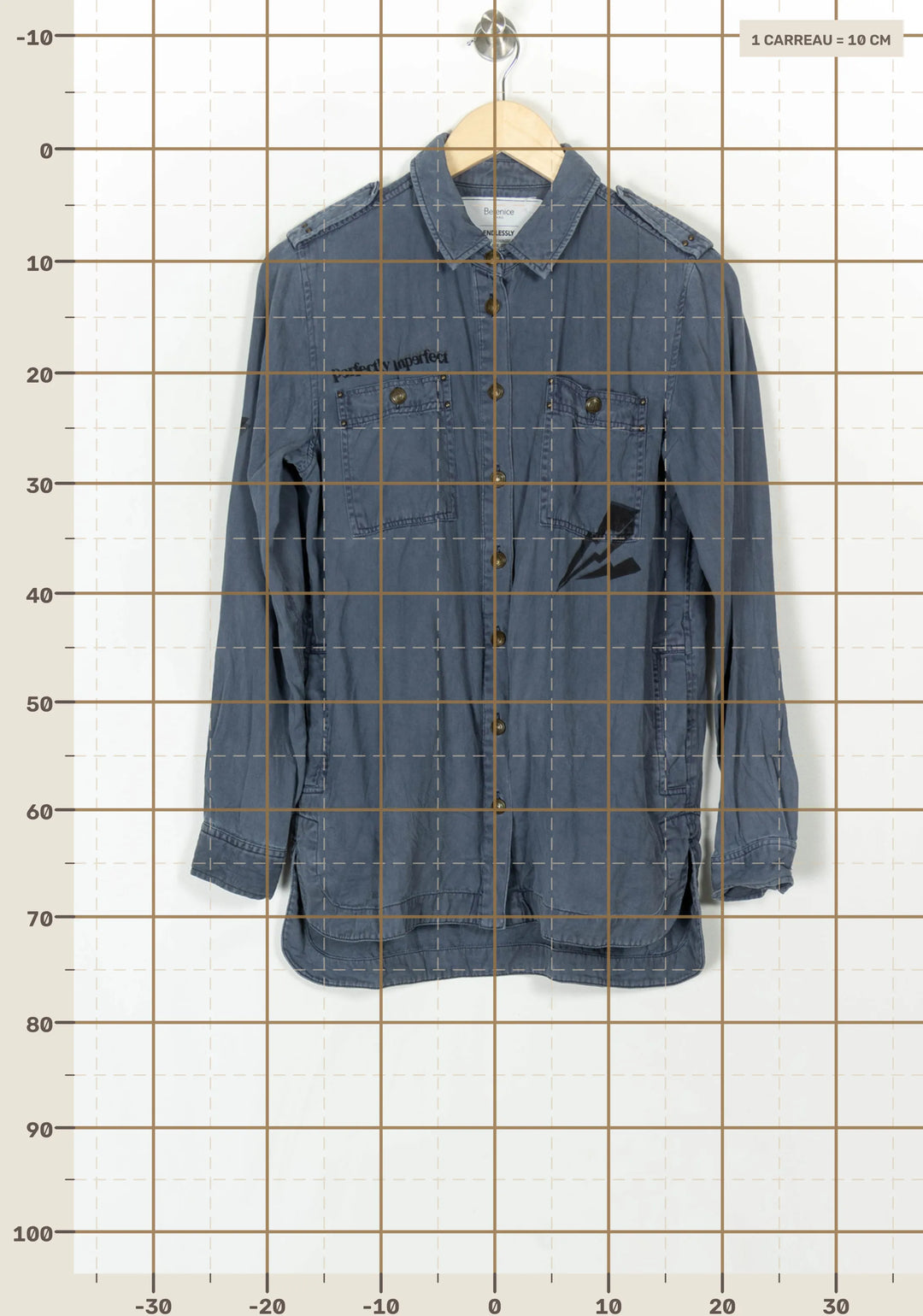 Surchemise Bleue - Taille XS/34 de la marque Bérénice | PARAD121263 - Vendu par Paradigme - Image 4