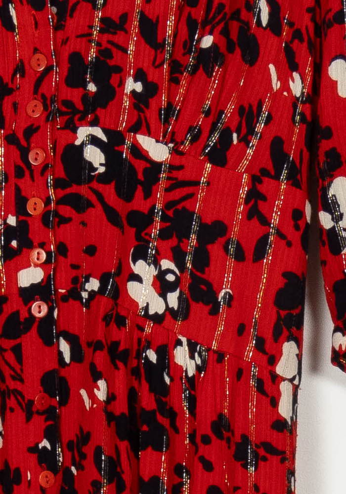Robe Longue Rouge et Noire - Taille XS/34 de la marque ba&amp;sh | PARAD121266 - Vendu par Paradigme - Image 3
