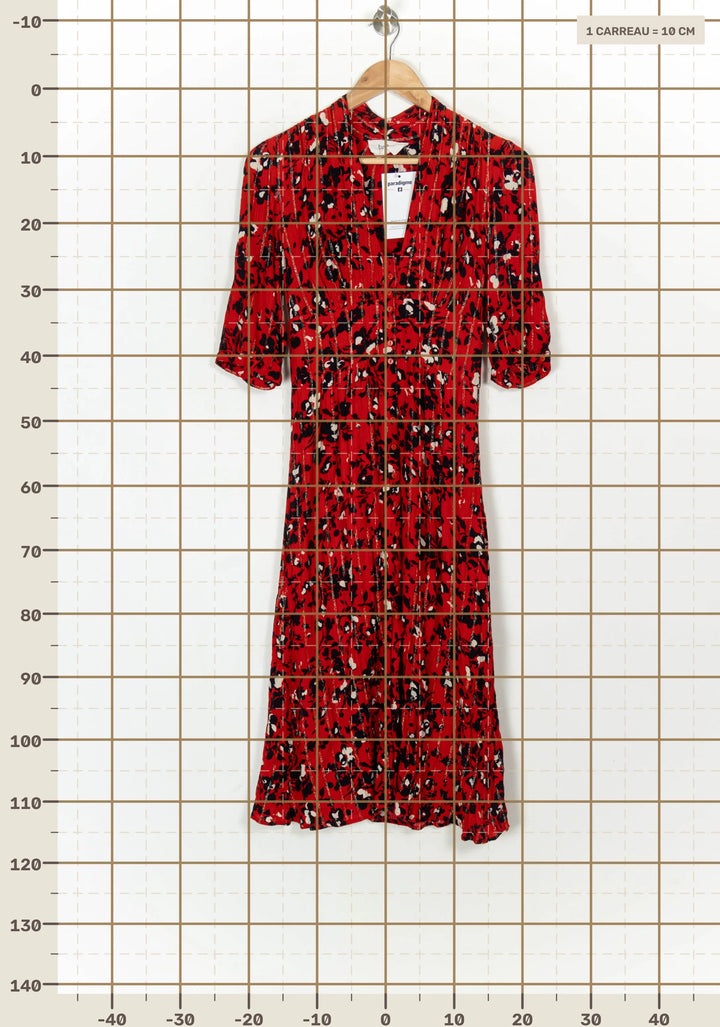 Robe Longue Rouge et Noire - Taille XS/34 de la marque ba&amp;sh | PARAD121266 - Vendu par Paradigme - Image 4