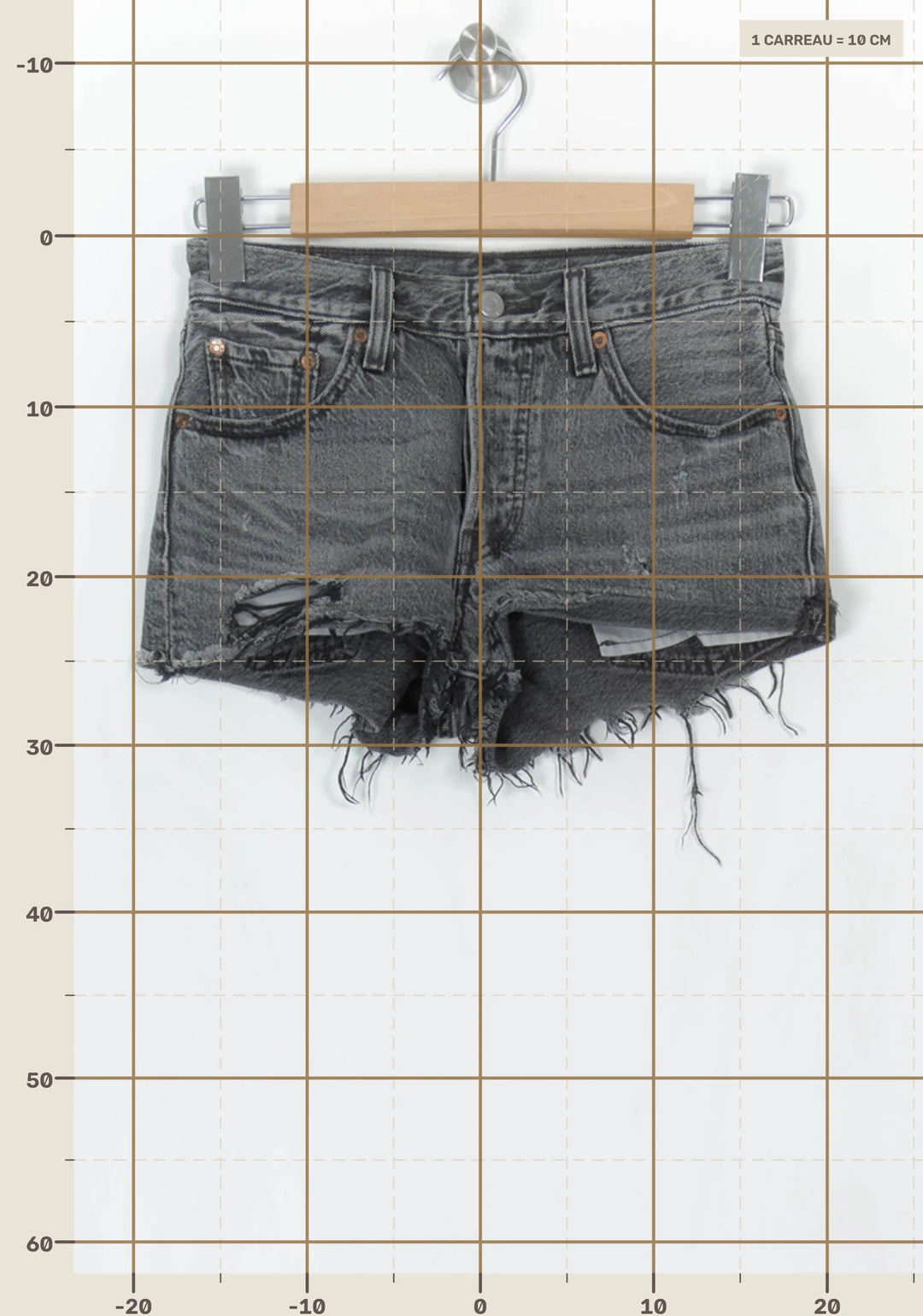 Short en Jean Gris - Taille XS/34 de la marque Levi&