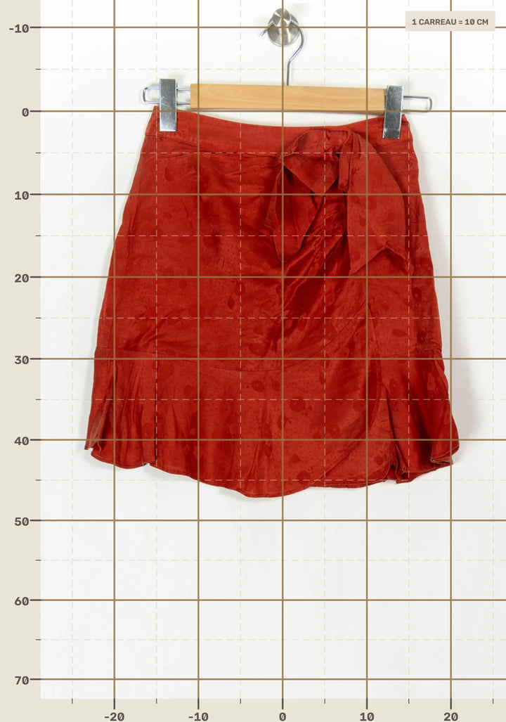Jupe Portefeuille Orange - Taille S/36 de la marque The Kooples | PARAD121270 - Vendu par Paradigme - Image 4