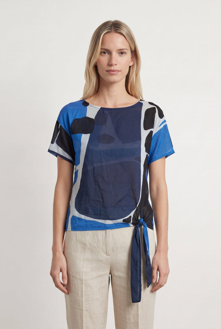 Blouse Bleu et Noir - Taille XS/34 de la marque La Fée Maraboutée | PARAD121271 - Vendu par Paradigme - Image 1