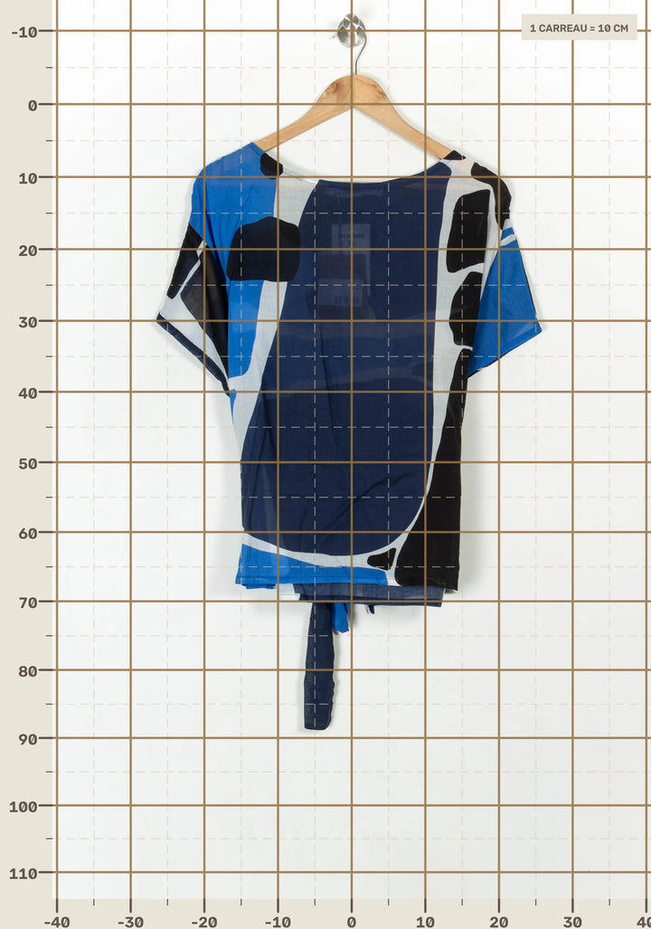 Blouse Bleu et Noir - Taille XS/34 de la marque La Fée Maraboutée | PARAD121271 - Vendu par Paradigme - Image 4