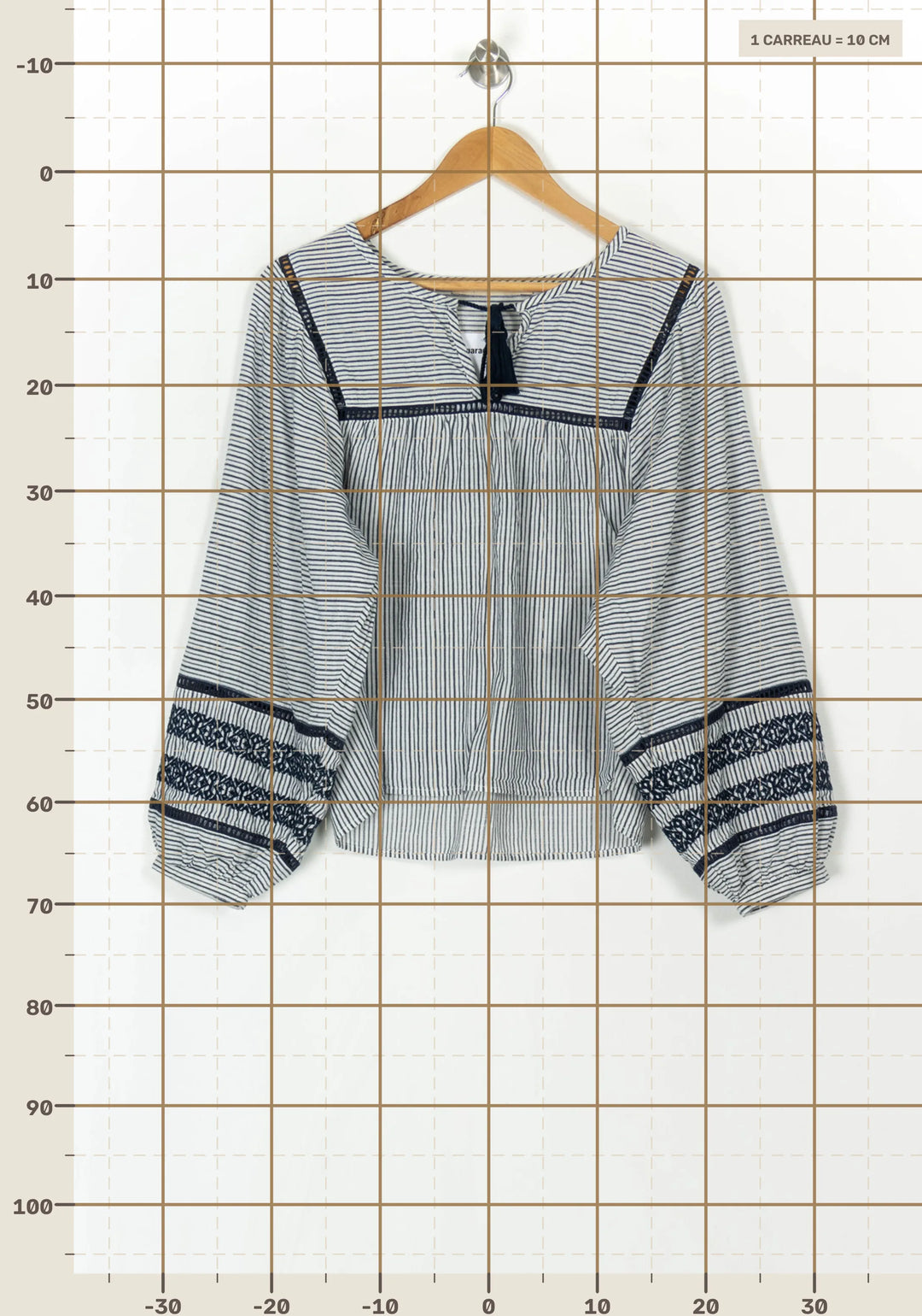 Blouse Bleue et Blanche - Taille M/38 de la marque La Fée Maraboutée | PARAD121279 - Vendu par Paradigme - Image 4