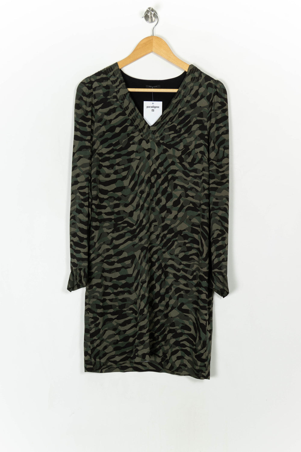 Robe Imprimée Verte et Noire - Taille XS/34 de la marque IKKS | PARAD121285 - Vendu par Paradigme - Image 2