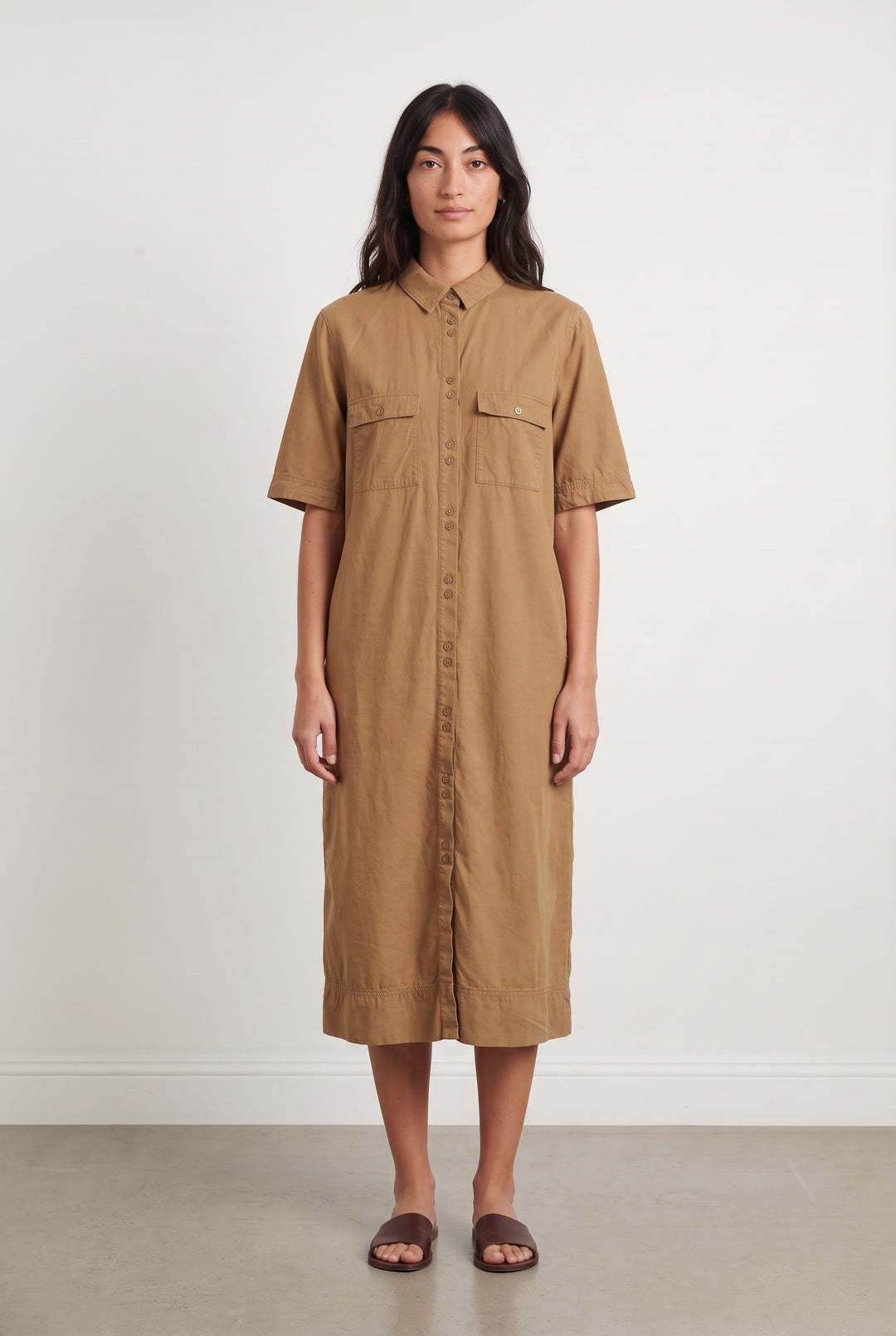 Robe Chemise Marron - Taille M/38 de la marque Des petits hauts | PARAD121286 - Vendu par Paradigme - Image 1