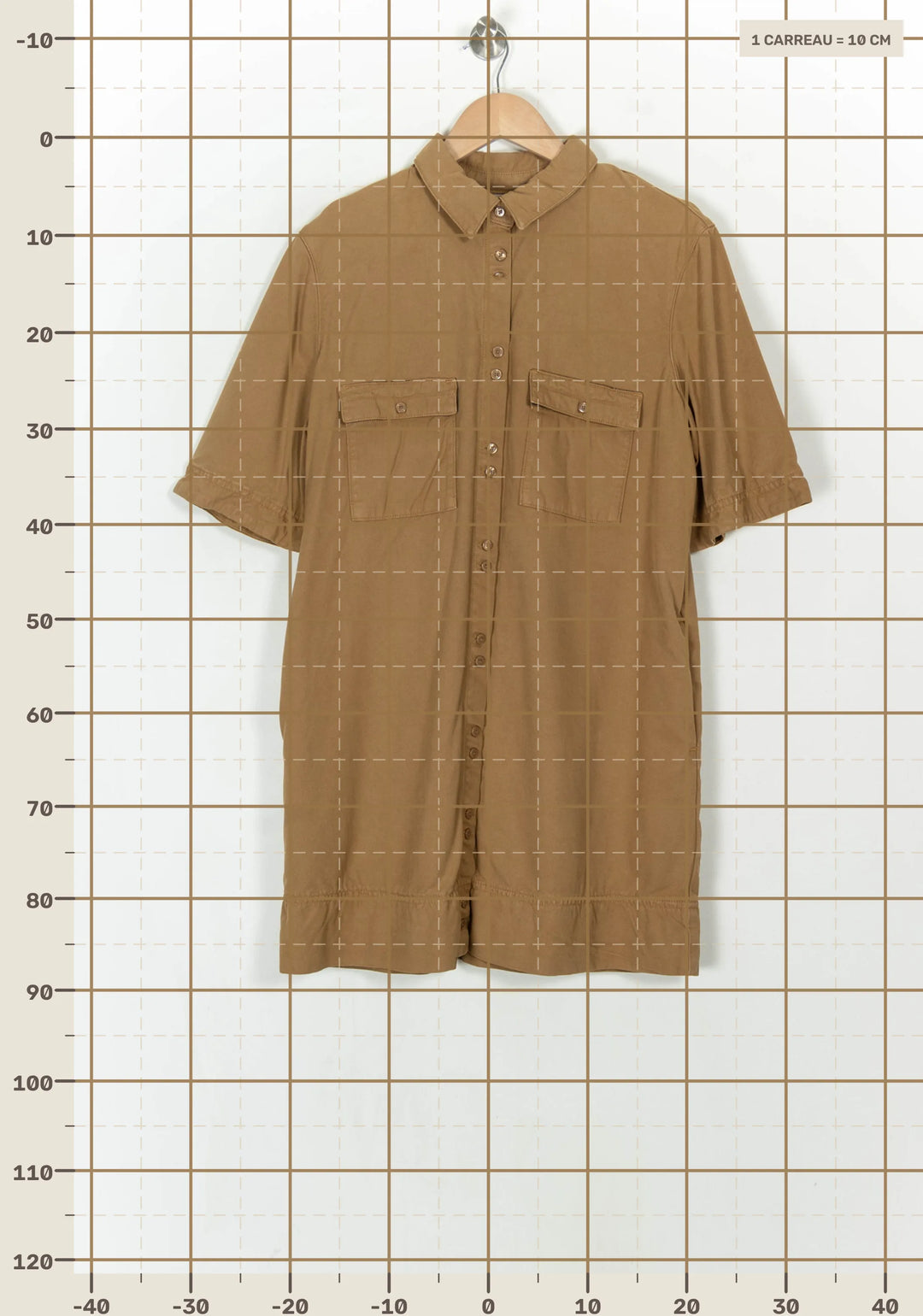 Robe Chemise Marron - Taille M/38 de la marque Des petits hauts | PARAD121286 - Vendu par Paradigme - Image 4