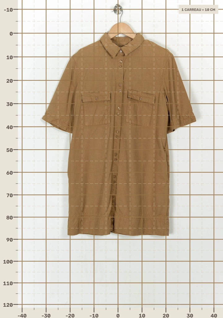 Robe Chemise Marron - Taille M/38 de la marque Des petits hauts | PARAD121286 - Vendu par Paradigme - Image 4