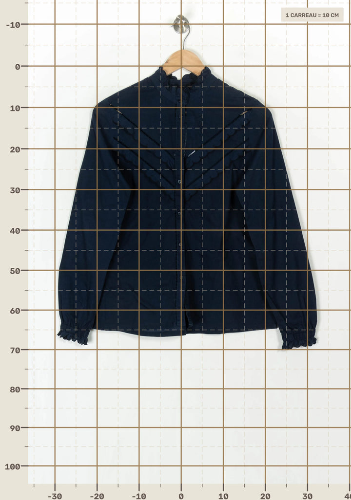 Blouse Bleue - Taille S/36 de la marque Sézane | PARAD121288 - Vendu par Paradigme - Image 4