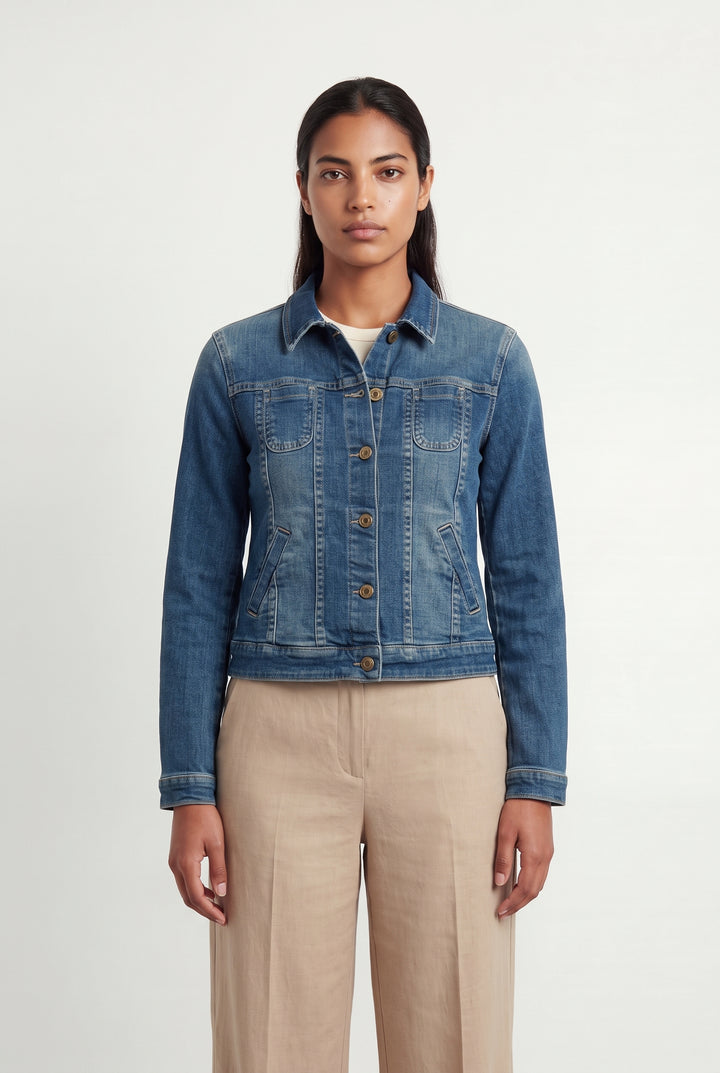 Veste en Jean Bleue - Taille L/40 de la marque Comptoir des Cotonniers | PARAD121293 - Vendu par Paradigme - Image 1