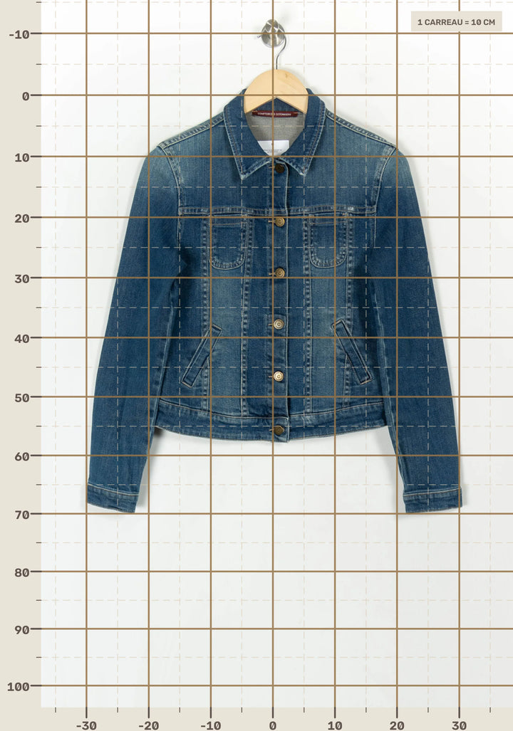 Veste en Jean Bleue - Taille L/40 de la marque Comptoir des Cotonniers | PARAD121293 - Vendu par Paradigme - Image 4