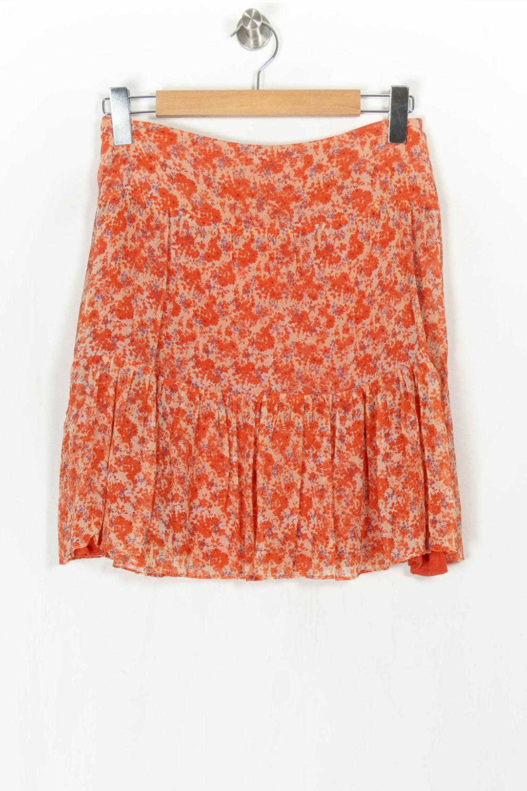 Jupe Fluide Orange et Blanche - Taille M/38 de la marque Caroll | PARAD121297 - Vendu par Paradigme - Image 5
