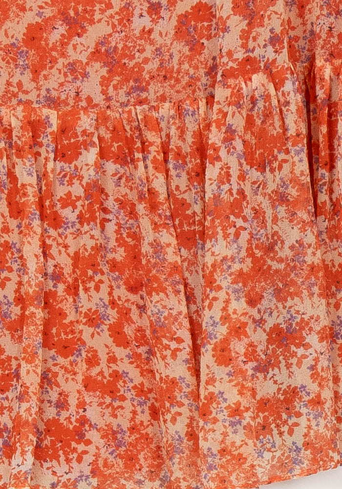 Jupe Fluide Orange et Blanche - Taille M/38 de la marque Caroll | PARAD121297 - Vendu par Paradigme - Image 3