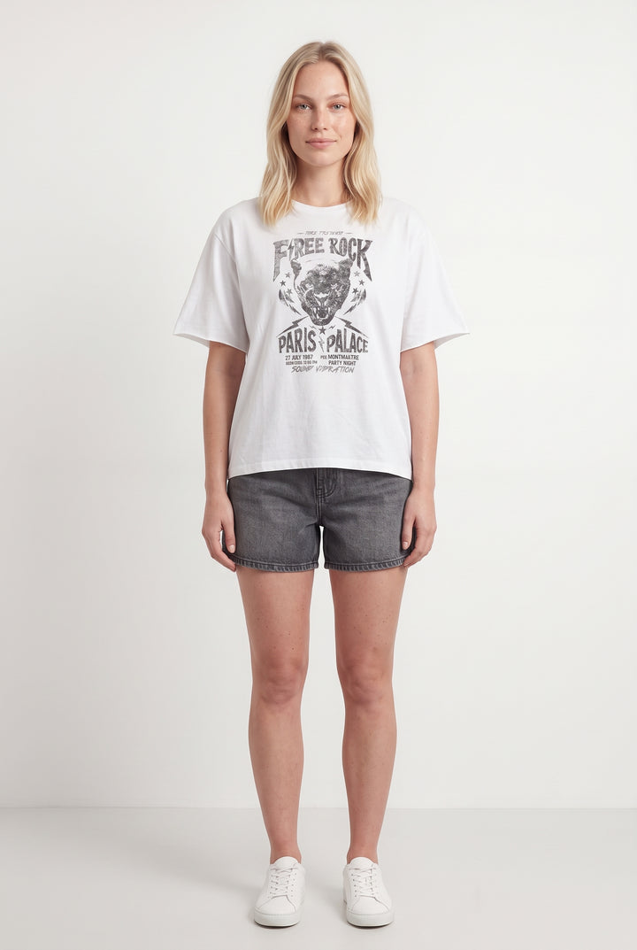 Tee-shirt Blanc et Noir - Taille L/40 de la marque IKKS | PARAD121301 - Vendu par Paradigme - Image 1