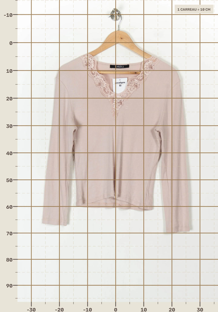 Tee-shirt Rose - Taille XXL/44 de la marque Caroll | PARAD121303 - Vendu par Paradigme - Image 4