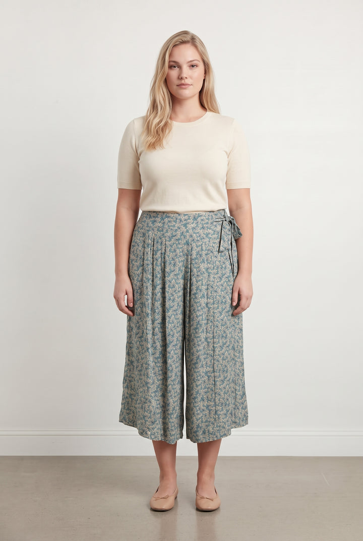 Pantalon Large Bleu et Beige - Taille XL/42 de la marque Caroll | PARAD121311 - Vendu par Paradigme - Image 1