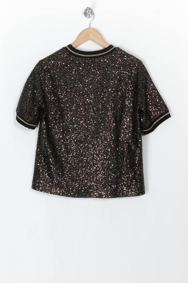 Tee-shirt Pailleté Noir et Or - Taille S/36 de la marque Imprevu | PARAD121316 - Vendu par Paradigme - Image 5