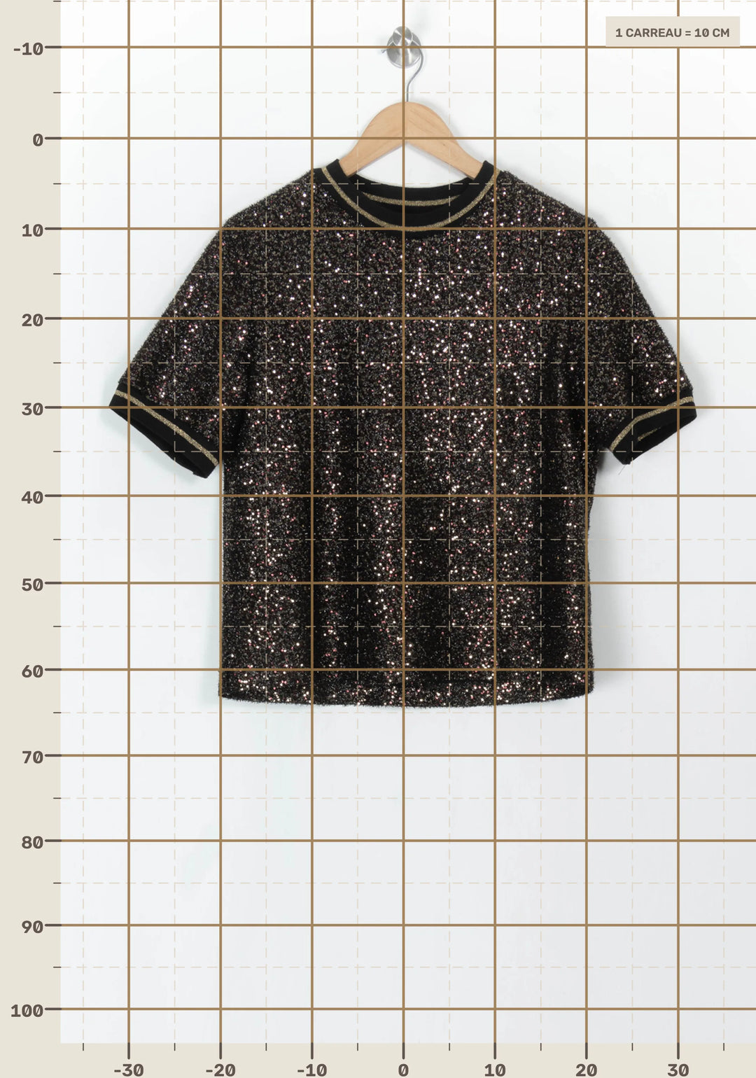Tee-shirt Pailleté Noir et Or - Taille S/36 de la marque Imprevu | PARAD121316 - Vendu par Paradigme - Image 4