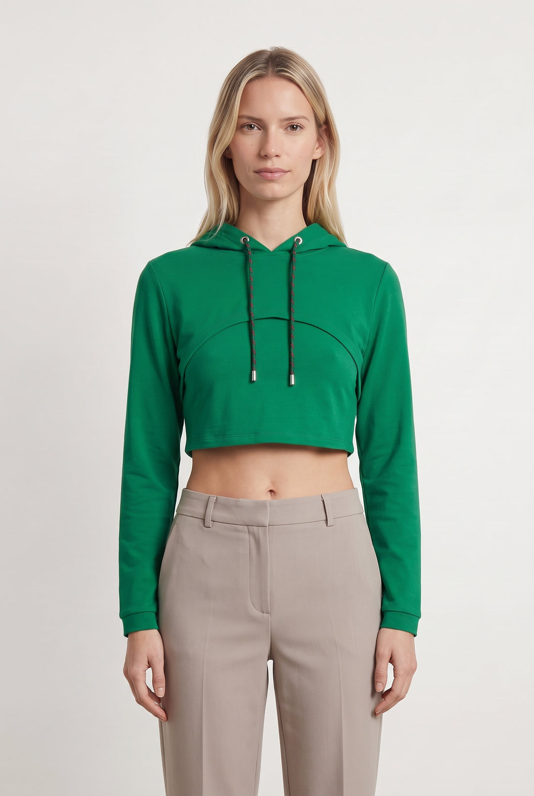 Sweat À Capuche Court Vert - Taille M/38 de la marque Indies | PARAD121318 - Vendu par Paradigme - Image 1