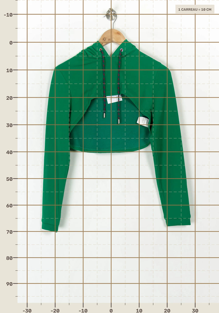Sweat À Capuche Court Vert - Taille M/38 de la marque Indies | PARAD121318 - Vendu par Paradigme - Image 4