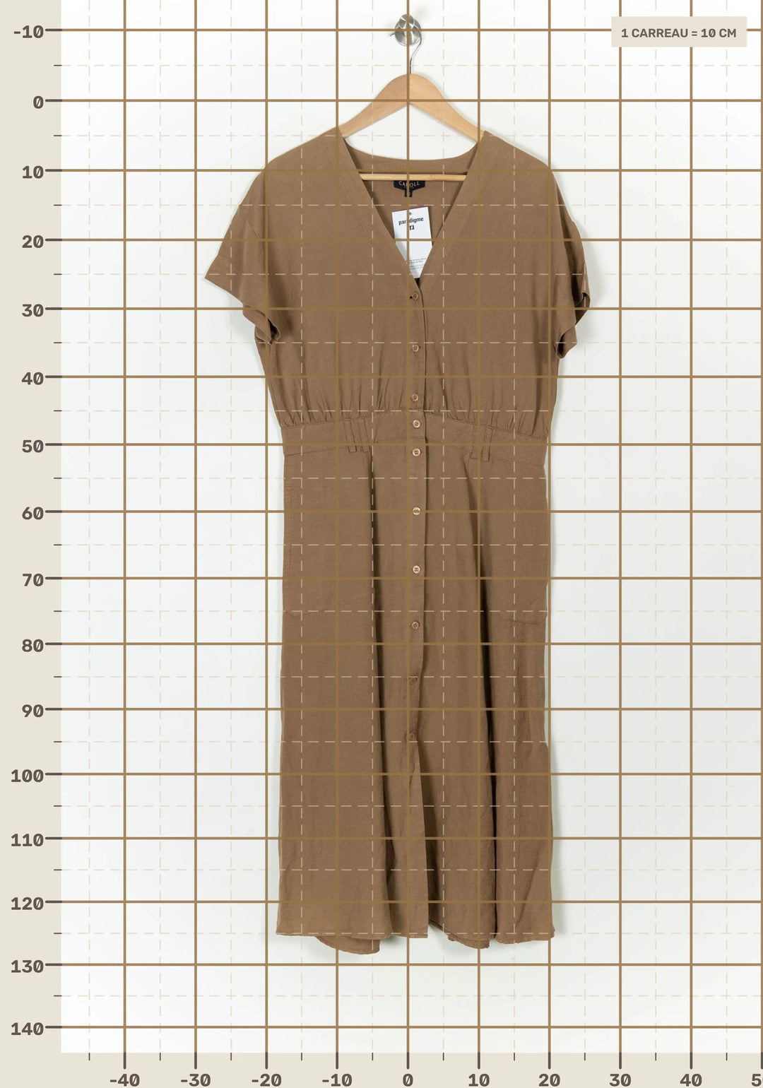 Robe Longue Marron - Taille XL/42 de la marque Caroll | PARAD121325 - Vendu par Paradigme - Image 4