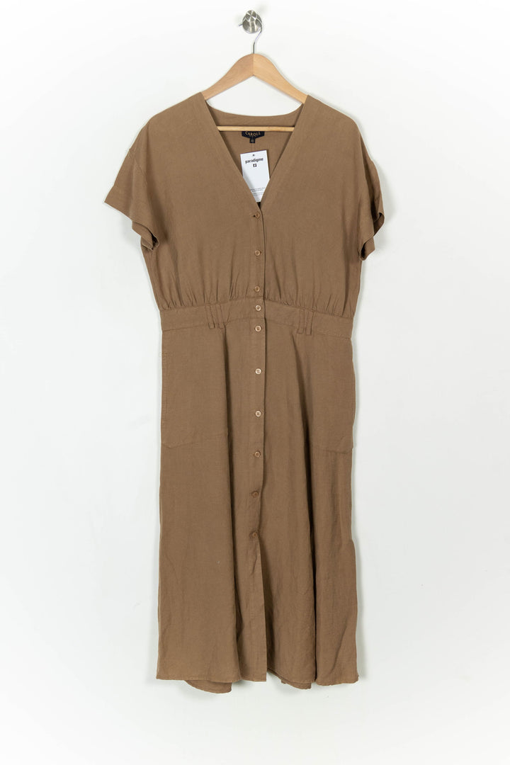 Robe Longue Marron - Taille XL/42 de la marque Caroll | PARAD121325 - Vendu par Paradigme - Image 2