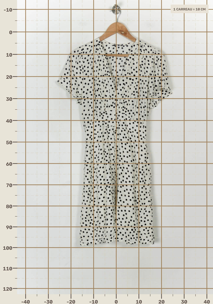 Robe Courte Blanche et Noire - Taille L/40 de la marque IKKS | PARAD121333 - Vendu par Paradigme - Image 4