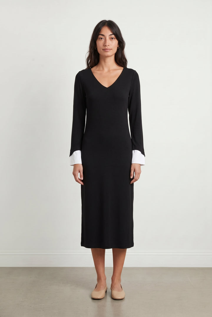 Robe Mi-longue Noire et Blanche - Taille M/38 de la marque Bleu Blanc Rouge | PARAD121340 - Vendu par Paradigme - Image 1