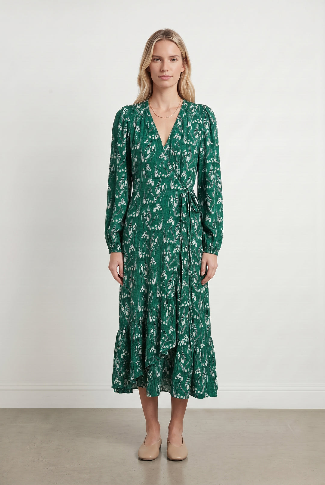Robe Longue Verte et Blanche - Taille S/36 de la marque Suncoo | PARAD121346 - Vendu par Paradigme - Image 1
