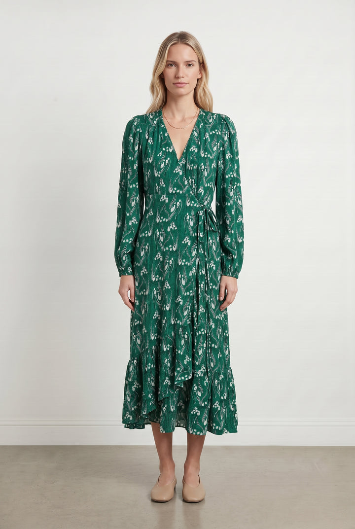 Robe Longue Verte et Blanche - Taille S/36 de la marque Suncoo | PARAD121346 - Vendu par Paradigme - Image 1