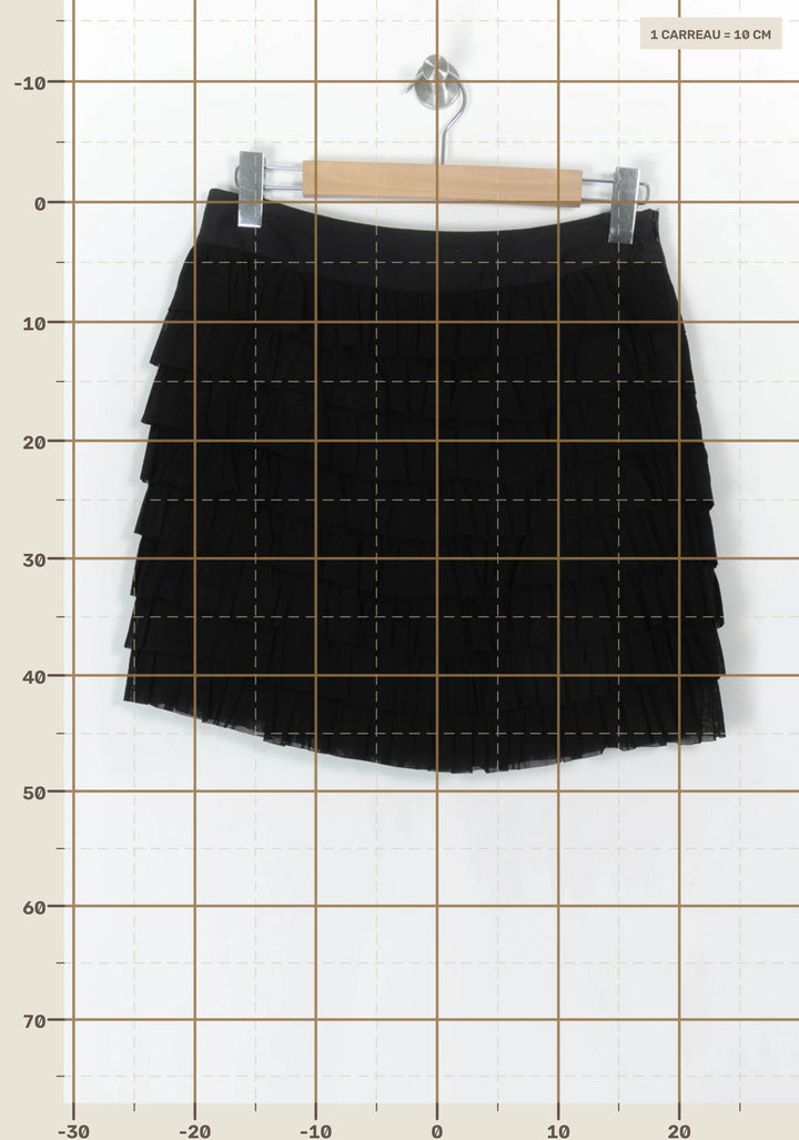 Jupe Volantée Noire - Taille L/40 de la marque Caroll | PARAD121347 - Vendu par Paradigme - Image 4