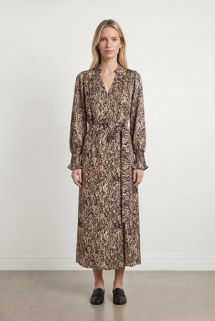 Robe Longue Beige et Marron - Taille S/36 de la marque Suncoo | PARAD121348 - Vendu par Paradigme - Image 1