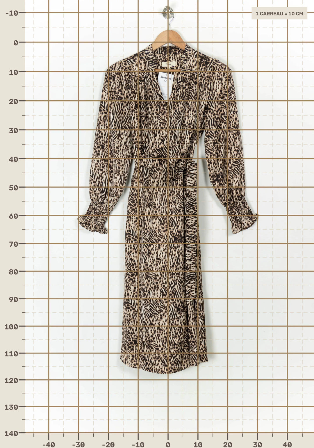 Robe Longue Beige et Marron - Taille S/36 de la marque Suncoo | PARAD121348 - Vendu par Paradigme - Image 4