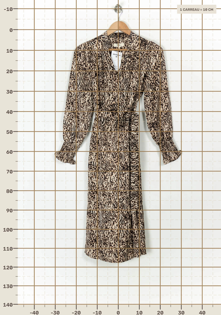 Robe Longue Beige et Marron - Taille S/36 de la marque Suncoo | PARAD121348 - Vendu par Paradigme - Image 4