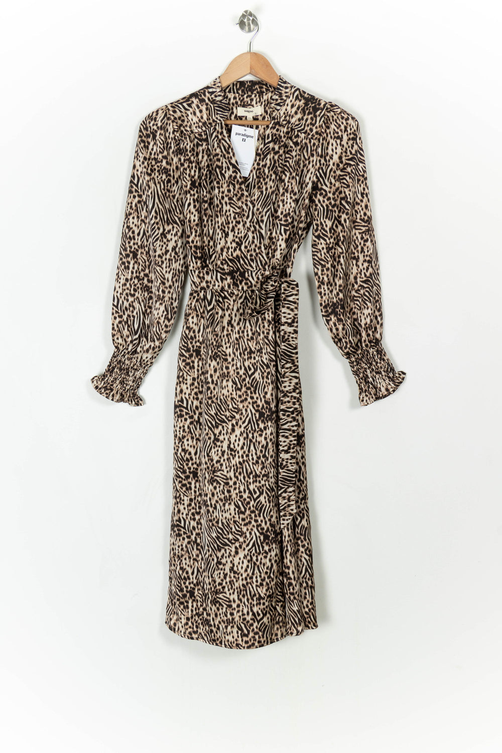Robe Longue Beige et Marron - Taille S/36 de la marque Suncoo | PARAD121348 - Vendu par Paradigme - Image 2
