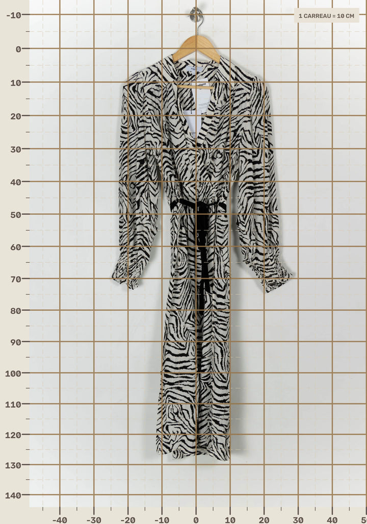 Robe Longue Noire et Blanche - Taille M/38 de la marque Suncoo | PARAD121349 - Vendu par Paradigme - Image 4