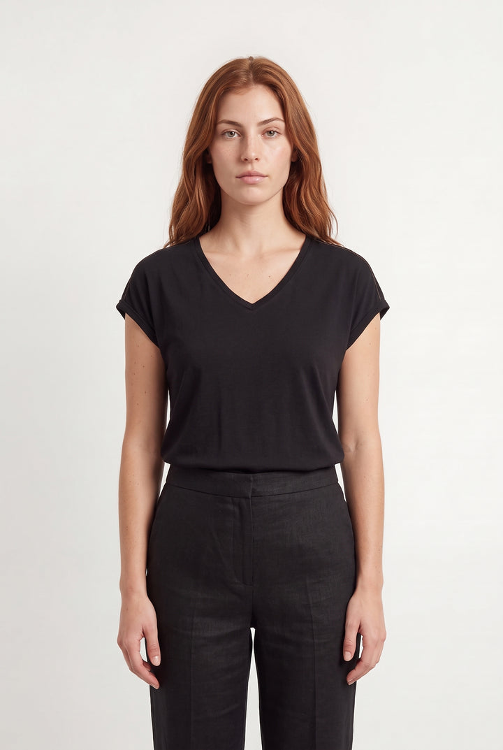 Tee-shirt Noir - Taille M/38 de la marque La Fée Maraboutée | PARAD121353 - Vendu par Paradigme - Image 1