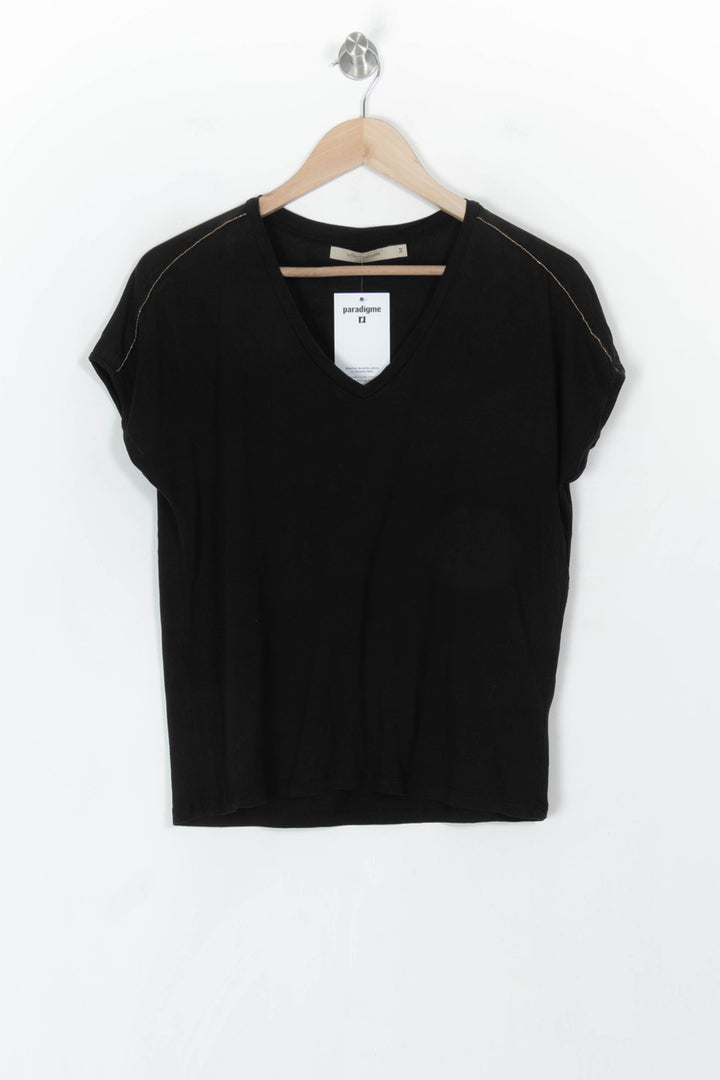 Tee-shirt Noir - Taille M/38 de la marque La Fée Maraboutée | PARAD121353 - Vendu par Paradigme - Image 2