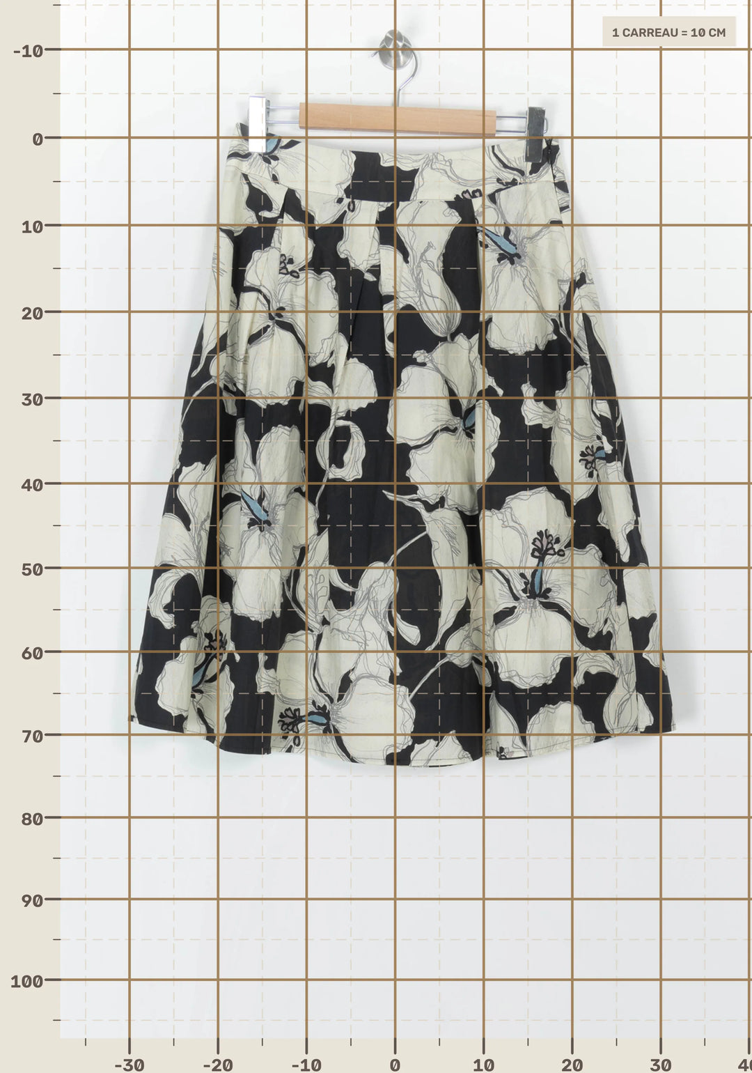 Jupe Évasée Noire et Blanche - Taille M/38 de la marque La Fée Maraboutée | PARAD121354 - Vendu par Paradigme - Image 4