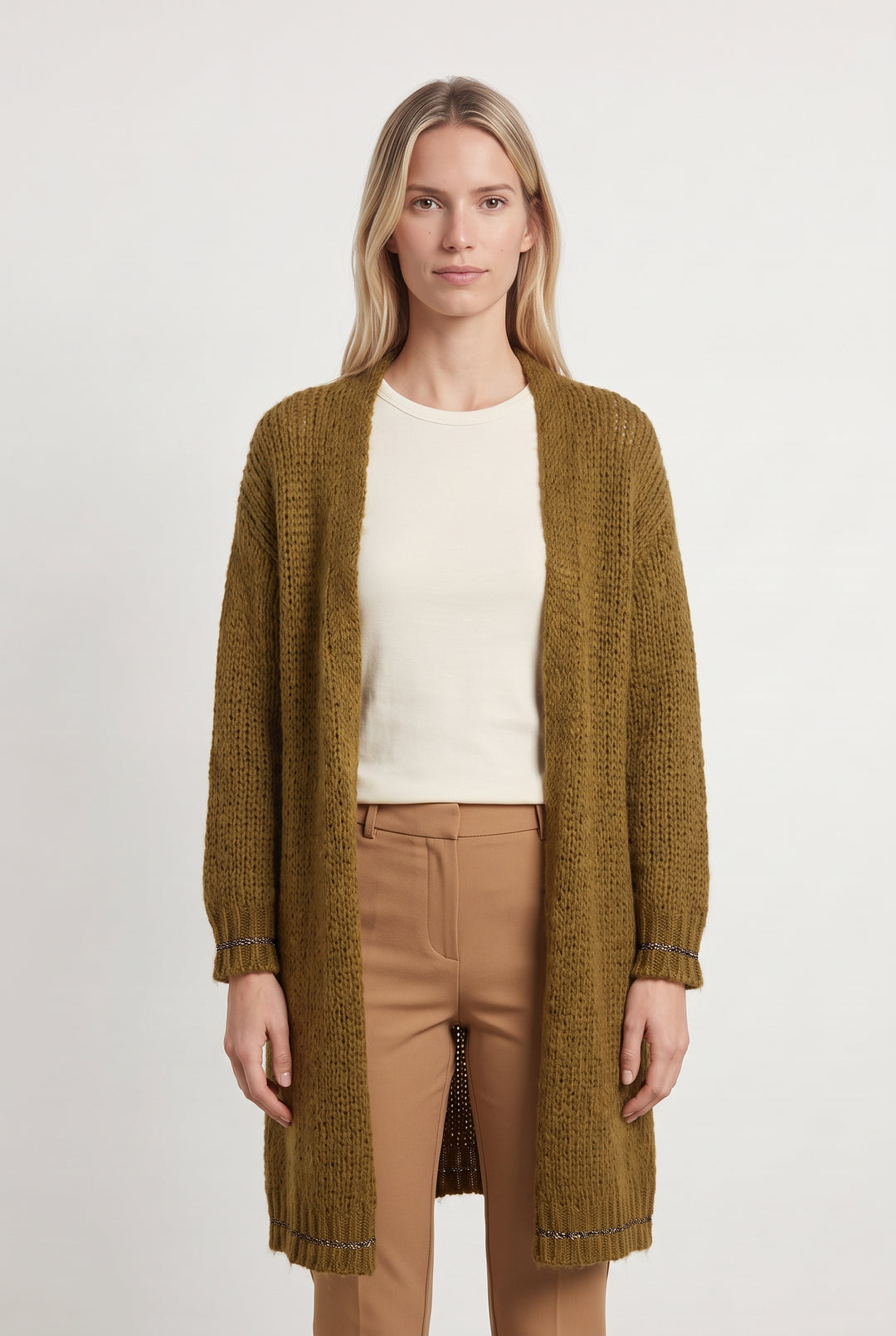 Cardigan Marron - Taille XS/34 de la marque La Fée Maraboutée | PARAD121357 - Vendu par Paradigme - Image 1