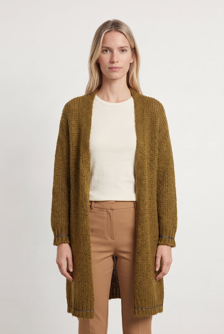 Cardigan Marron - Taille XS/34 de la marque La Fée Maraboutée | PARAD121357 - Vendu par Paradigme - Image 1